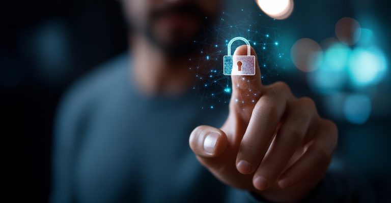 Utilisateur déverrouillant un cadena