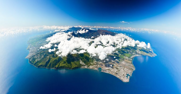 Vue du ciel de l'ile de la réunion
